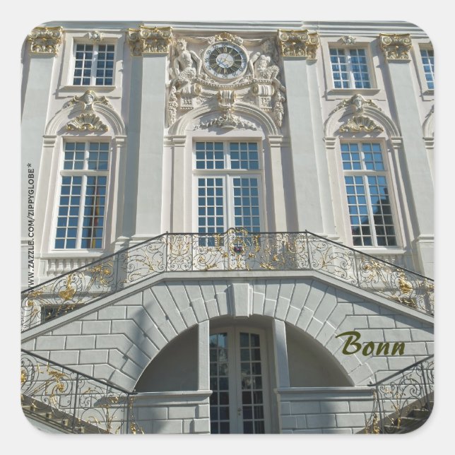 Pegatina Cuadrada Ayuntamiento de Bonn (Anverso)