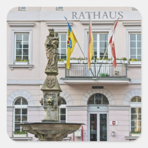 Pegatina Cuadrada Ayuntamiento en Remagen, Alemania