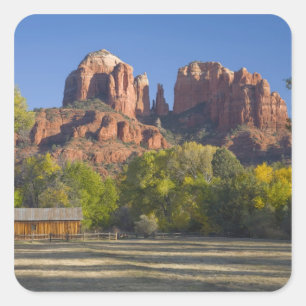 Pegatina Cuadrada AZ, Arizona, Sedona, Área Recreativa Crescent Moon