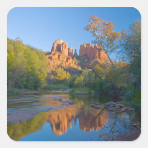 Pegatina Cuadrada AZ, Arizona, Sedona, Área Recreativa Luna Crecient
