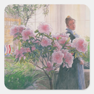 Pegatina Cuadrada Azalea, 1906 (p/c sobre papel)