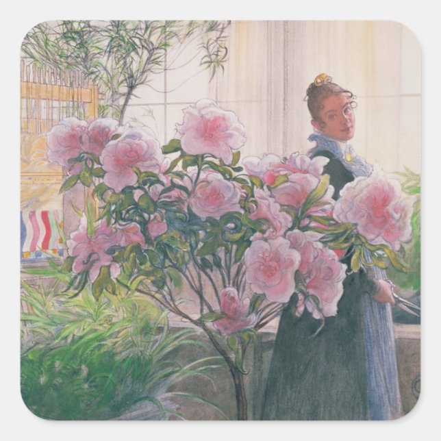 Pegatina Cuadrada Azalea, 1906 (p/c sobre papel) (Anverso)