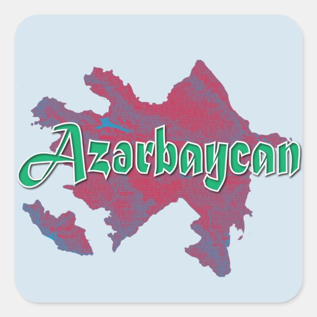 Pegatina Cuadrada Azerbaiyán (Anverso)