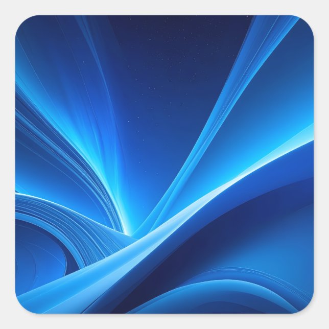 Pegatina Cuadrada Azul (Anverso)