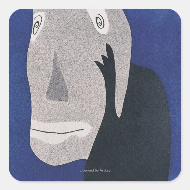 Pegatina Cuadrada Azul (Anverso)