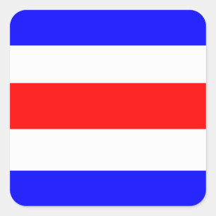 Pegatina Cuadrada Azul blanco rojo