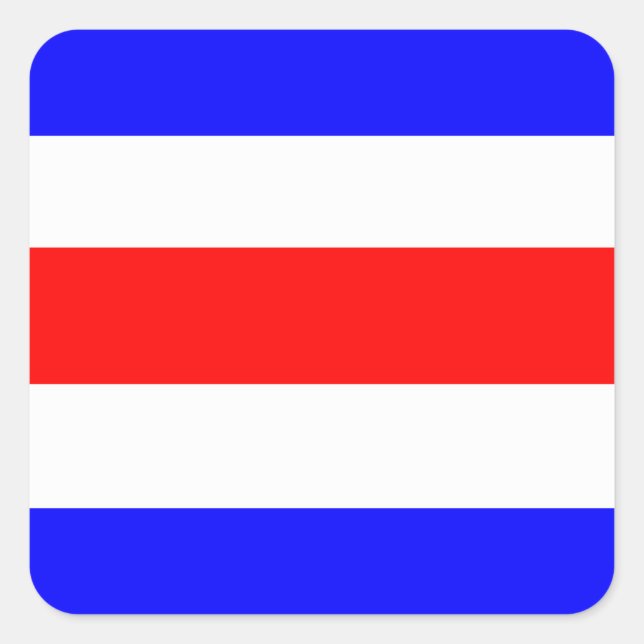 Pegatina Cuadrada Azul blanco rojo (Anverso)