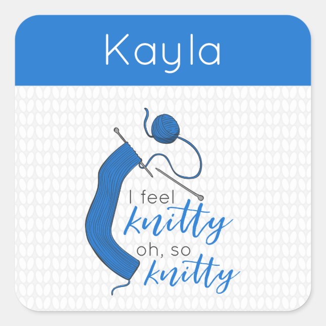 Pegatina Cuadrada Azul Claro Siento Que Es De Poca Calidad (Anverso)