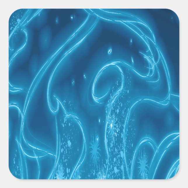 Pegatina Cuadrada Azul eléctrico (Anverso)