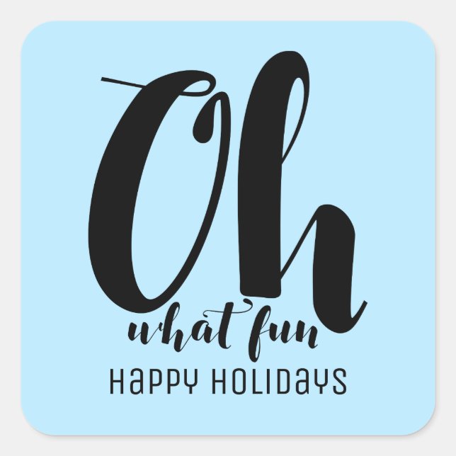 Pegatina Cuadrada Azul luz negra Oh Qué Pegatinas navideños divertid (Anverso)
