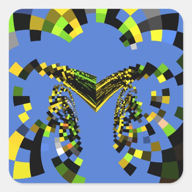 Pegatina Cuadrada Azul M (Anverso)