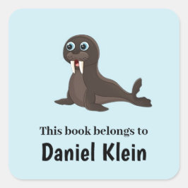 Pegatina Cuadrada Azul marino gris curtido