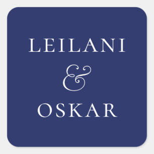 Pegatina Cuadrada Azul marino personalizado