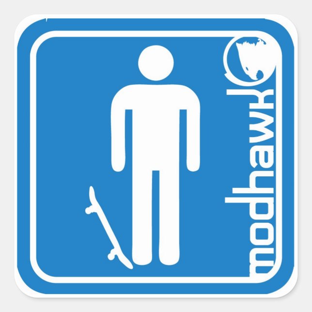 Pegatina Cuadrada azul modorra (Anverso)