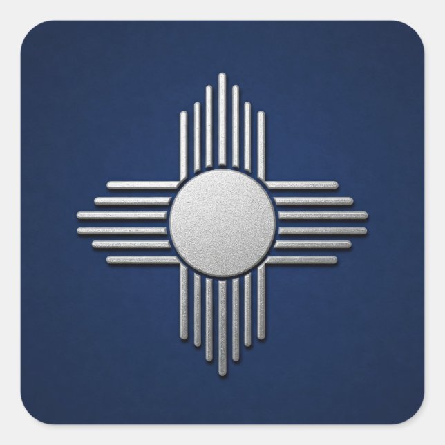 Pegatina Cuadrada Azul Nuevo México (Anverso)