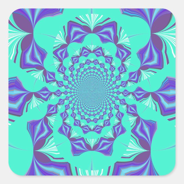 Pegatina Cuadrada Azul preciado (Anverso)