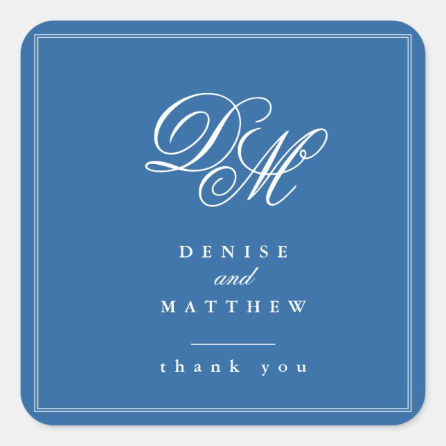 Pegatina Cuadrada Azul Skydiver (Anverso)