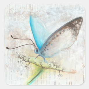 Pegatina Cuadrada Azul Verdes