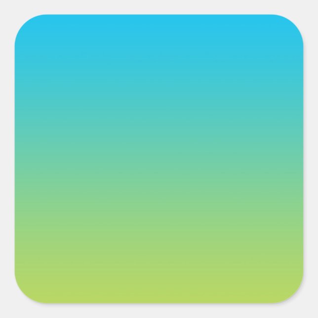 Pegatina Cuadrada Azul y Verde naranja (Anverso)