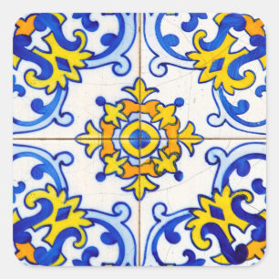 Pegatina Cuadrada Azulejo Art Tile