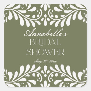 Pegatina Cuadrada Azulejo de Talavera Verde Despedida de Soltera Fie