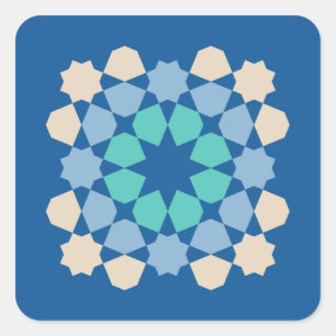 Pegatina Cuadrada Azulejo de Tranquilidad Turquesa