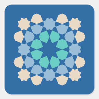 Pegatina Cuadrada Azulejo de Tranquilidad Turquesa