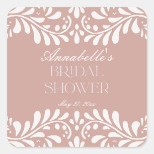 Pegatina Cuadrada Azulejo Talavera Rosa Despedida de Soltera Fiesta 