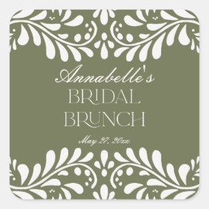 Pegatina Cuadrada Azulejo Verde Talavera Fiesta Española Desayuno Nu