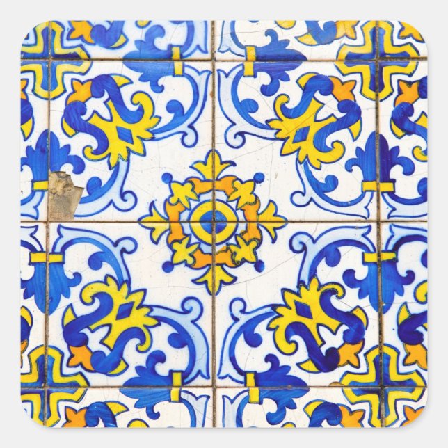 Pegatina Cuadrada Azulejos de cerámica (Anverso)