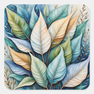 Pegatina Cuadrada Azulejos de oro azul verde