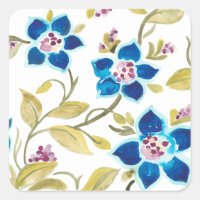 Azulejos florales de abadía - Flores azules
