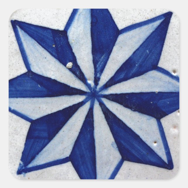 Pegatina Cuadrada Azulejos, Portuguese Tiles (Anverso)