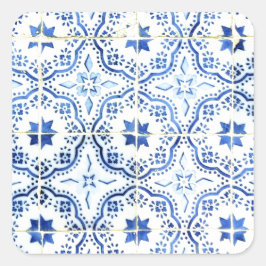 Pegatina Cuadrada Azulejos, Portuguese Tiles