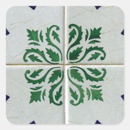 Pegatina Cuadrada Azulejos, Portuguese Tiles