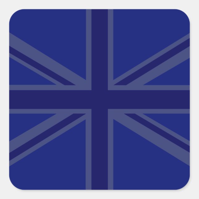 Pegatina Cuadrada Azules para una bandera de Union Jack Británicos (Anverso)
