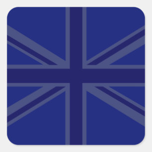 Pegatina Cuadrada Azules para una bandera de Union Jack Británicos