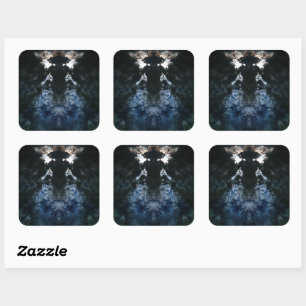 Pegatina Cuadrada Azure Embrace: Convergencia Celestial