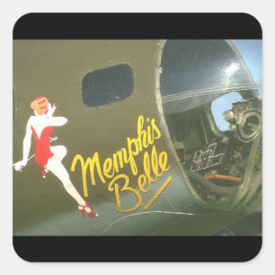 Pegatina Cuadrada B-17 "Avión Memphis Belle_Military