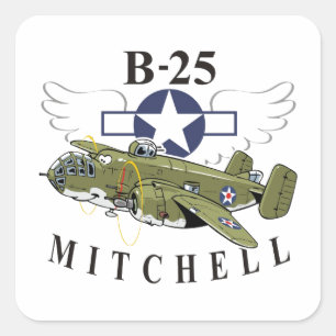 Pegatina Cuadrada B-25 Mitchell