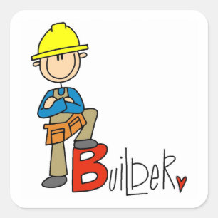Pegatina Cuadrada B es para Builder