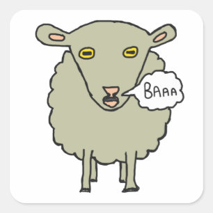 Pegatina Cuadrada Baa Sheep