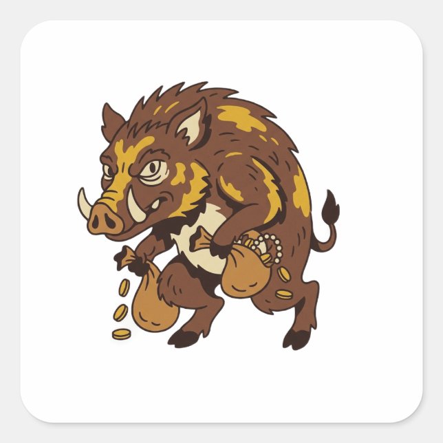 Pegatina Cuadrada Babi Ngepet (Anverso)