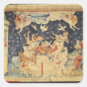 Pegatina Cuadrada Babilonia invadió por los demonios