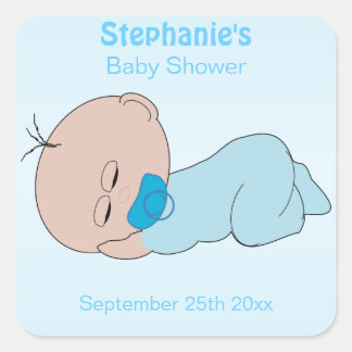 Pegatina Cuadrada Baby Boy Baby Shower