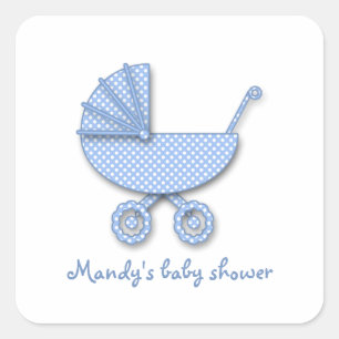 Pegatina Cuadrada baby boy polka dot
