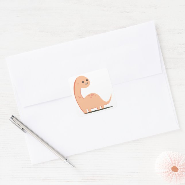 Pegatina Cuadrada Baby Dino (Sobre)