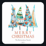 Pegatina Cuadrada Baby Doodle Pine Merry Christmas Tree Regalos<br><div class="desc">🎁 Baby Doodle Pine Merry Christmas Tree Regalos Square Pegatina 🎁 Añade un toque caprichoso a tus regalos de vacaciones con nuestro pegatina cuadrado "Baby Doodle Pine Merry Christmas Tree Gifts"! Con adorables garabatos de pinos y acentos festivos, este pegatina es perfecto para decorar paquetes de regalo, tarjetas o favores...</div>