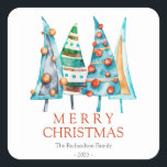 Pegatina Cuadrada Baby Doodle Pine Merry Christmas Tree Regalos<br><div class="desc">🎁 Baby Doodle Pine Merry Christmas Tree Regalos Square Pegatina 🎁 Añade un toque caprichoso a tus regalos de vacaciones con nuestro pegatina cuadrado "Baby Doodle Pine Merry Christmas Tree Gifts"! Con adorables garabatos de pinos y acentos festivos, este pegatina es perfecto para decorar paquetes de regalo, tarjetas o favores...</div>