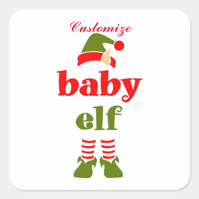Pegatina Cuadrada Baby Elf Thunder_Cove (Anverso)